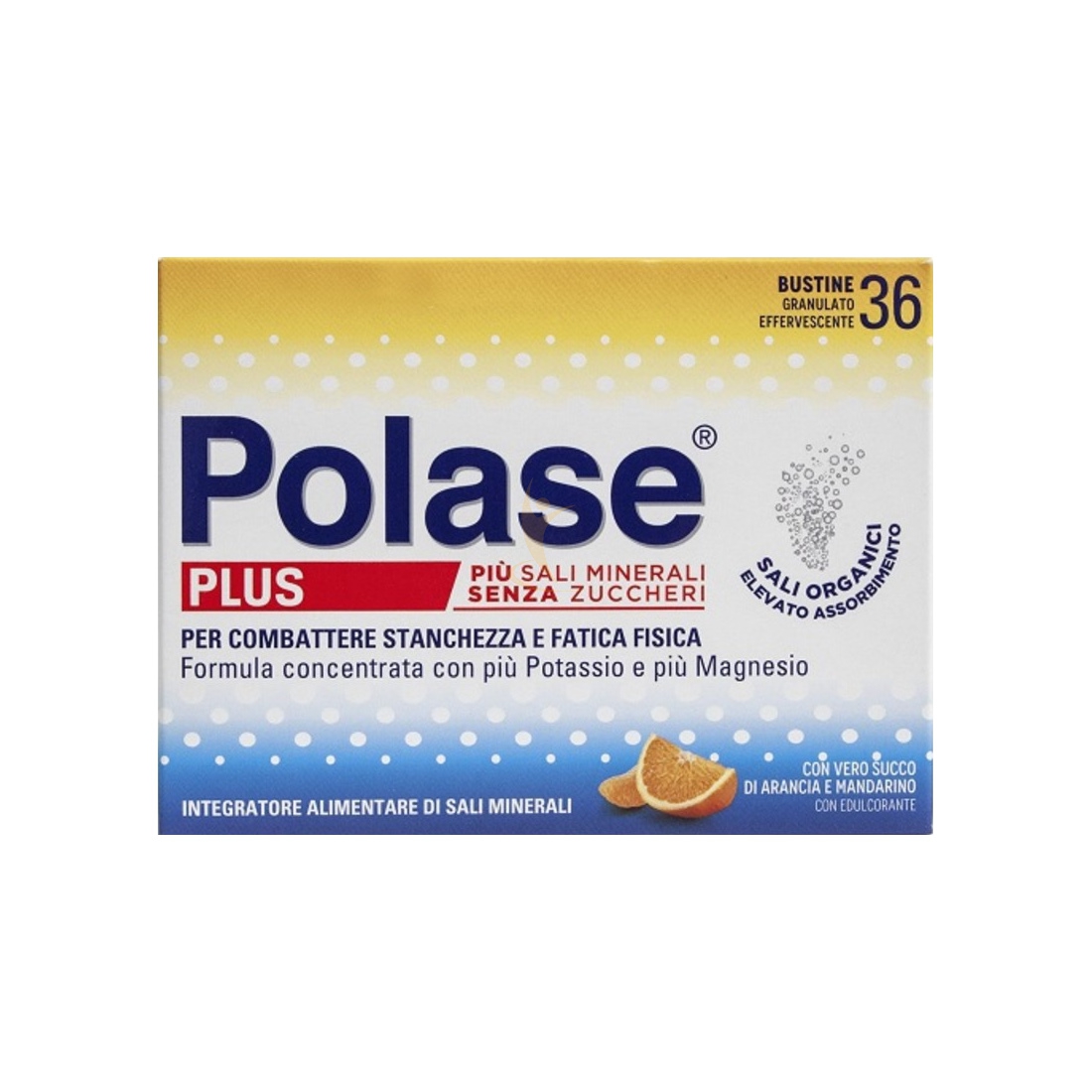 Polase Linea Sali Minerali Plus Integratore Senza Zucchero 36 Buste Arancia