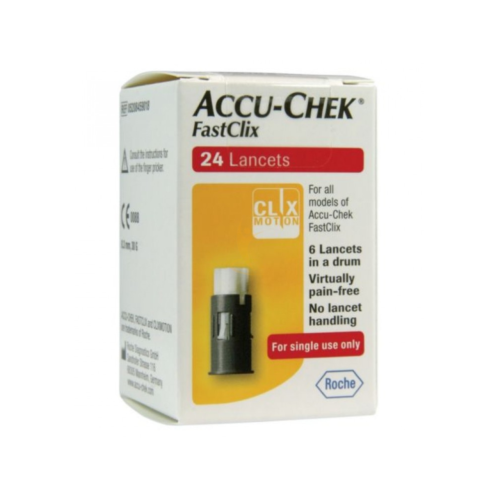 Roche Accu-Chek Fastclix Lancette Glicemia 24 Pezzi