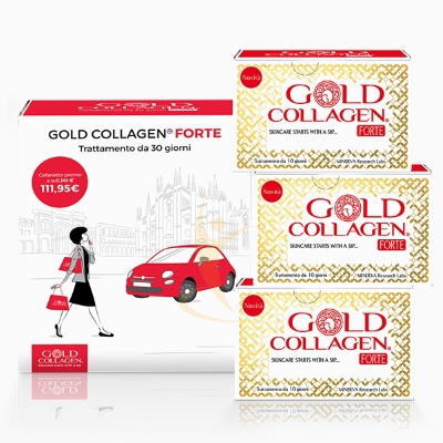 Qualifarma Gold Collagen Forte 30 flaconcini Trattamento Mensile 30 Flaconi