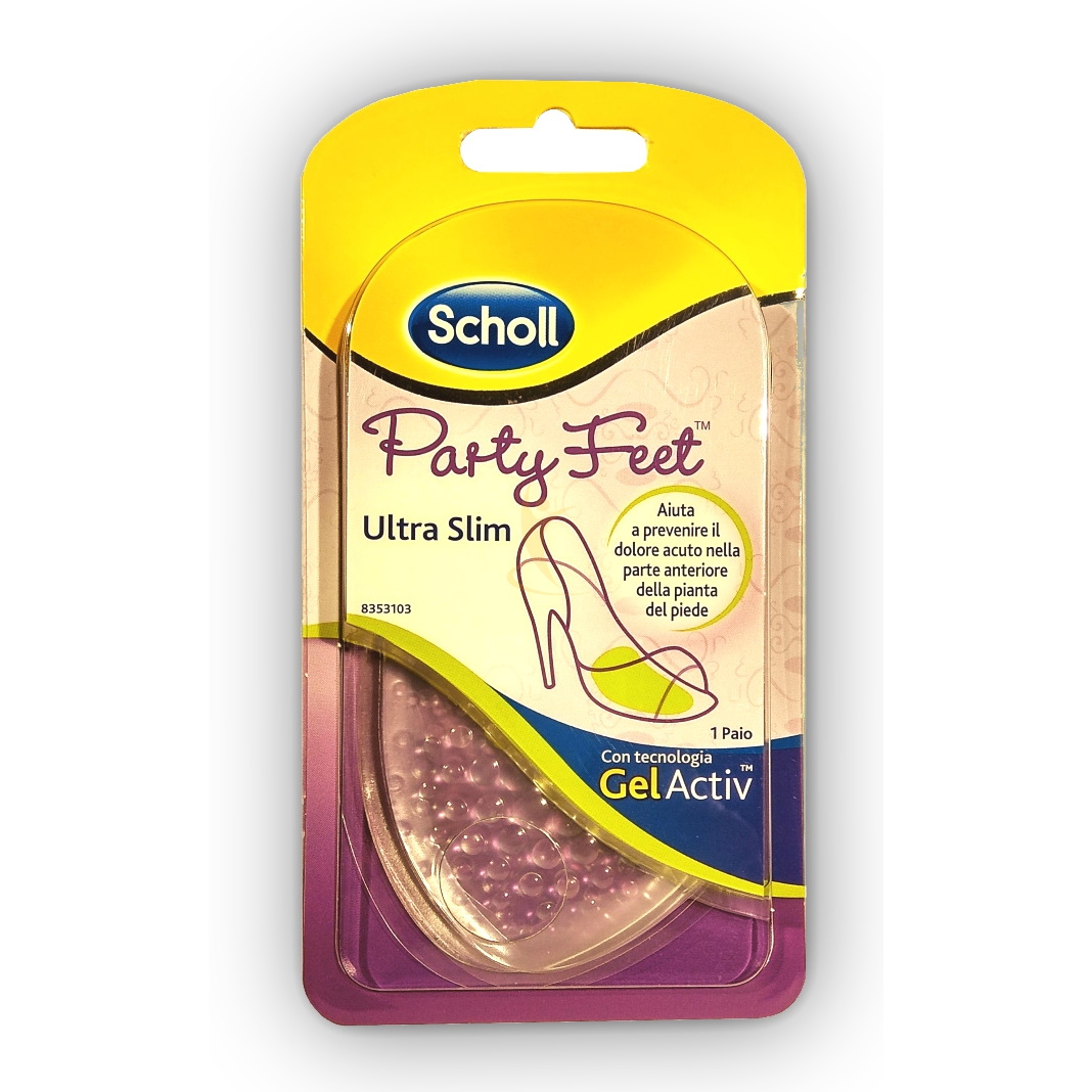 Scholl's Plantare Con Cuscinetto Party Feet Gel Activ Ultra Slim 1 paio