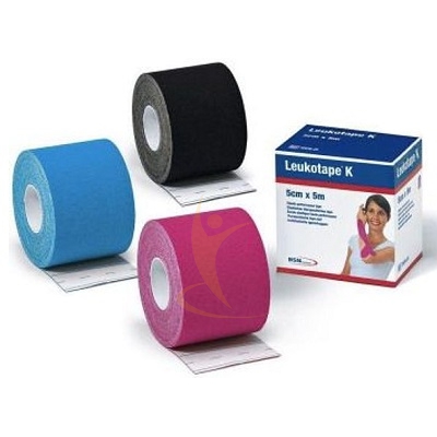 Benda adesiva leukotape k per taping fisioterapico 5 cm x 5 m Rosso