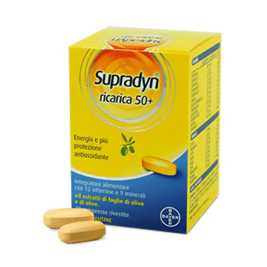 Supradyn Linea Vitamine e Minerali Ricarica 50+ Over 50 Integratore 30 Compresse
