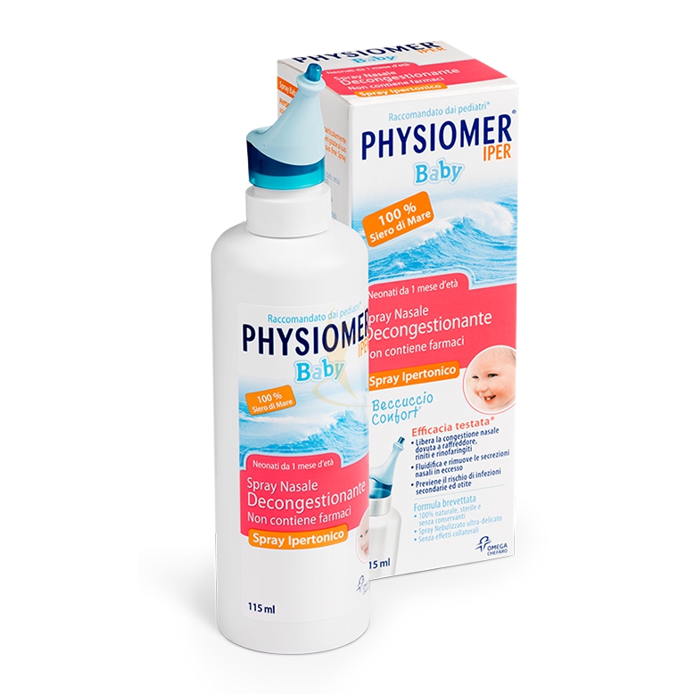 Physiomer Linea Pulizia e Salute del Naso Soluzione Iper Spray Bambini 115 ml
