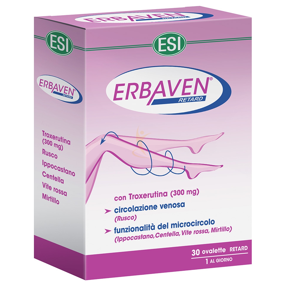 Esi Linea Benessere Gambe e Microcircolo Erbaven Retard Integratore 30 Ovalette