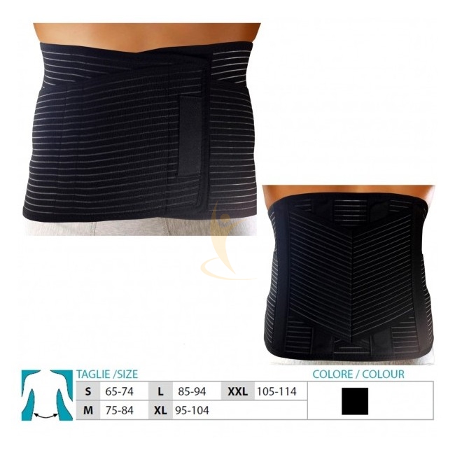 Safte Orione 3082 Corsetto Lombare Steccato Con Sostegno Dorsale A V Nero L