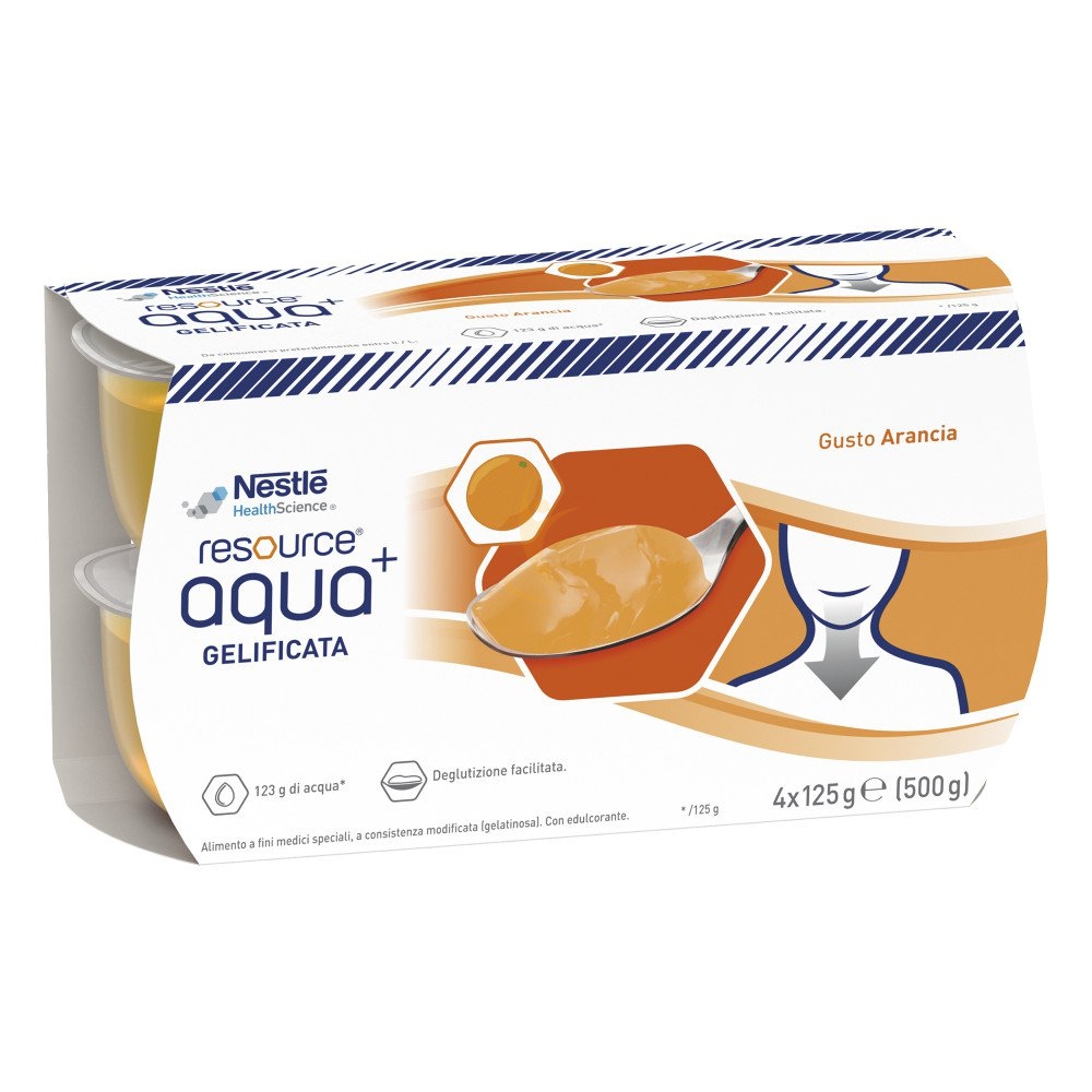Nestle' Resource Aqua+ Gelificata Arancia 4 Pezzi Da 125 G