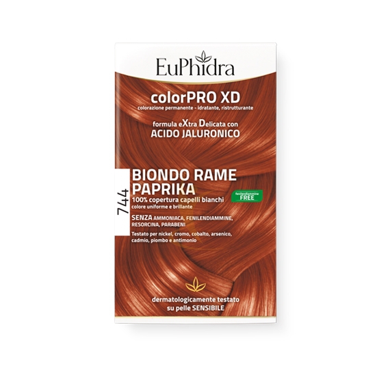 EuPhidra Linea ColorPRO XD Colorazione Extra-Delixata 744 Biondo Rame Paprika