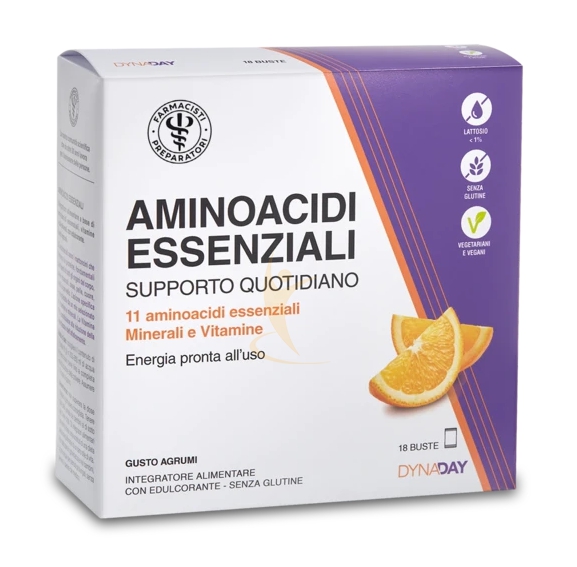 Linea Benessere ed Energia Dynaday Integratore Aminoacidi Essenziali 18 Bustine
