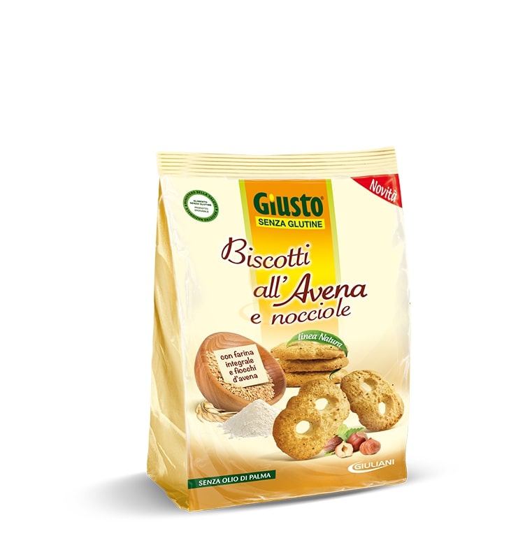 Giusto Senza Glutine Biscotti All'avena Con Nocciole Doppia 2 X 250 G