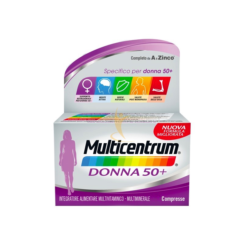 Multicentrum Linea Vitamine Minerali Donna 50+ Integratore 50+Anni 30 Compresse