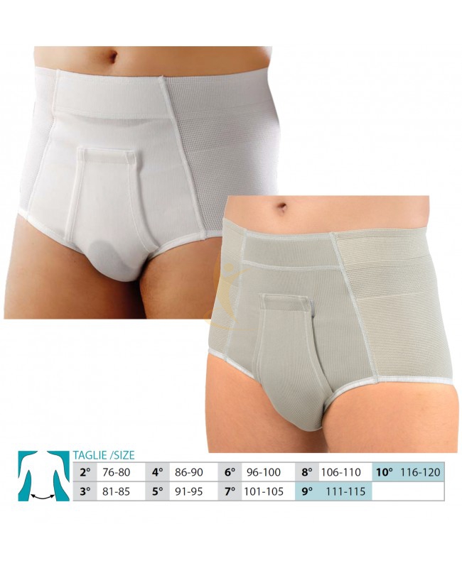 Safte Orione 316 Cintoslip Erniario Uomo Alto Aperto Con Pelotte Grigio Misura 7