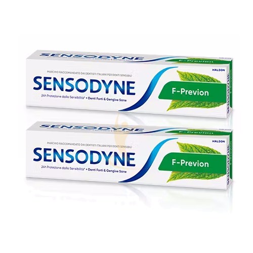 Sensodyne Linea Igiene Dentale Dentifricio F-PREVION Denti Sensibili 2x75 ml