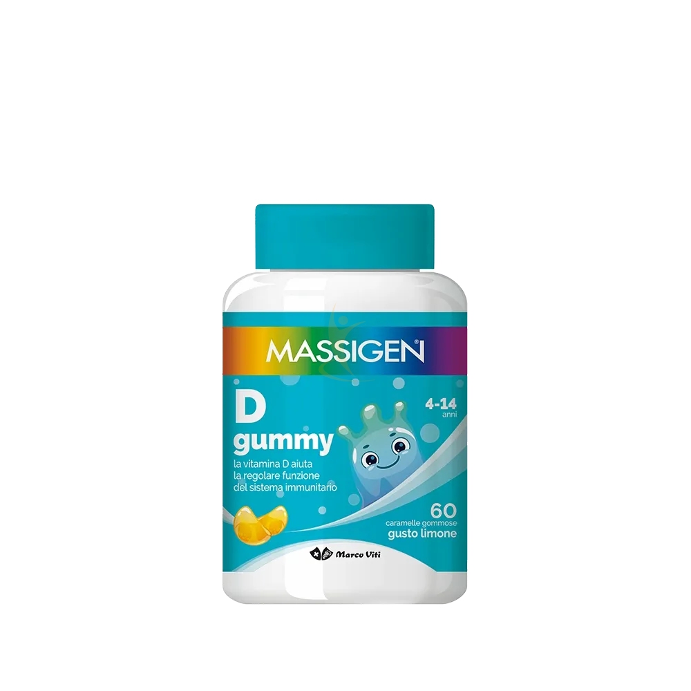 Massigen D Gummy 60 Caramelle Gommose Vitamina D Gusto Limone