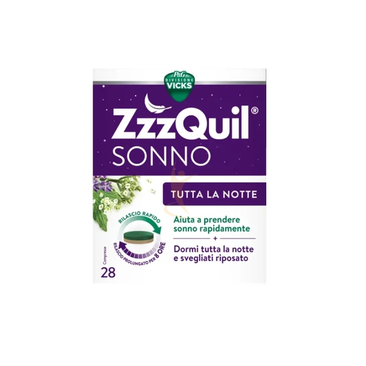Vicks Zzzquil Sonno Tutta La Notte Integratore Alimentare 28cpr