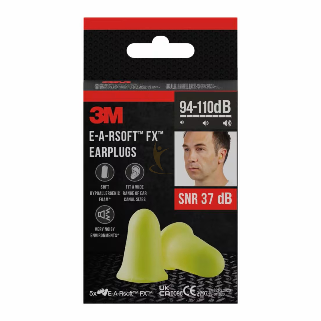 3m Inserti Auricolari E-A-Rsoft FX Attenuazione 37 dB Gialli 5 Paia