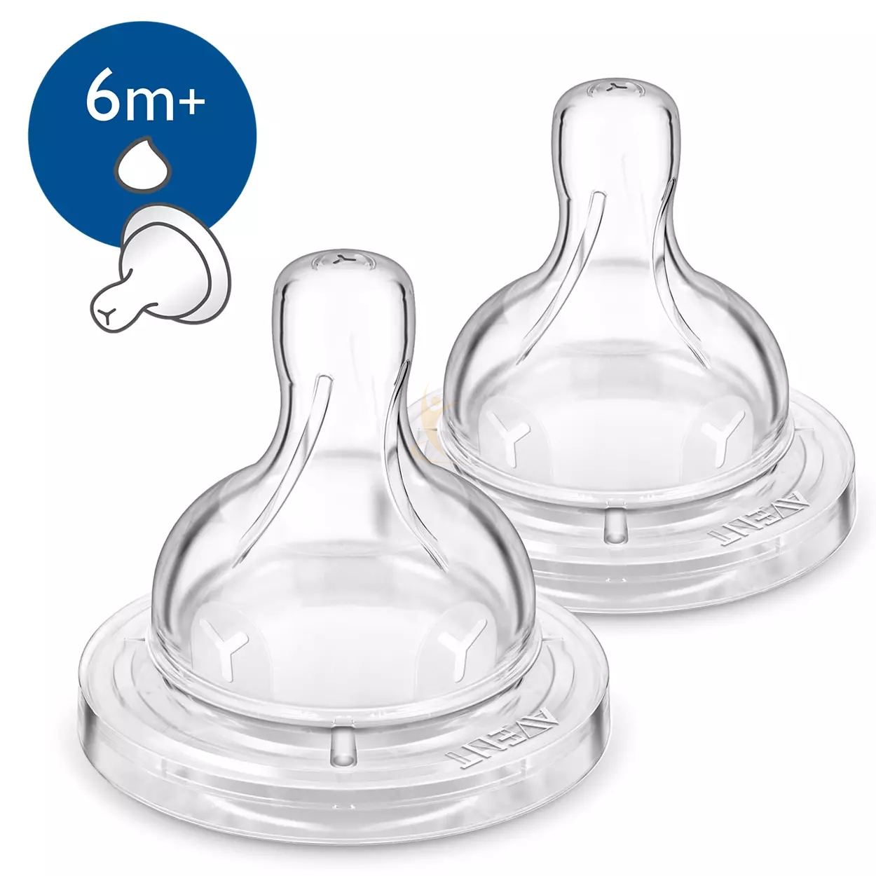 Avent Linea Allattamento Neonato 2 Tettarelle Classic+ Y Liquidi Densi 6m+