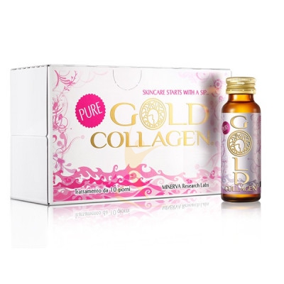Minerva Labs Linea Pelle Giovane Gold Collagen Pure Integratore 10 Flaconcini