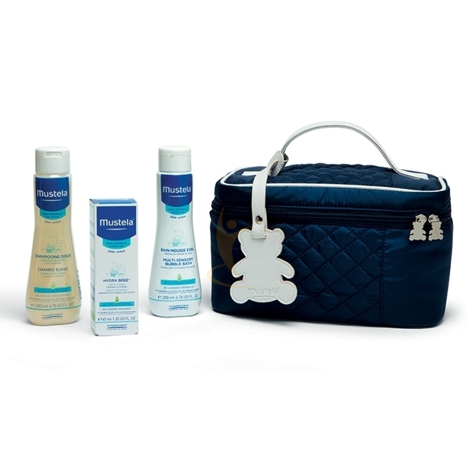 Mustela Travel Set con bagnetto, shampoo e crema viso