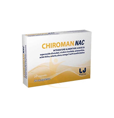 LJ Pharma Linea Benessere Uomo Chiroman NAC Integratore 20 Capsule+20 Compresse