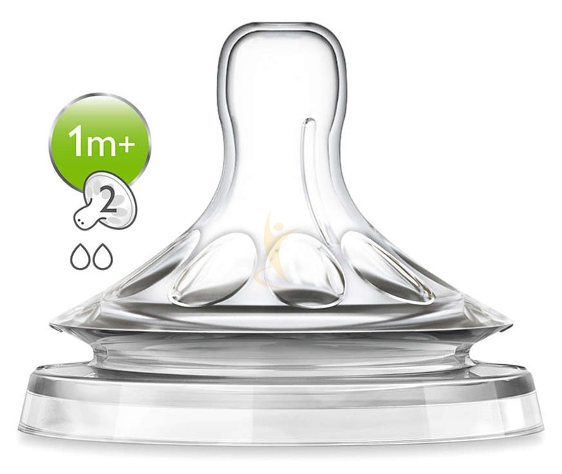 Avent Linea Allattamento Neonato 2 Tettarelle Natural Flusso Lento 2 Fori 1m+