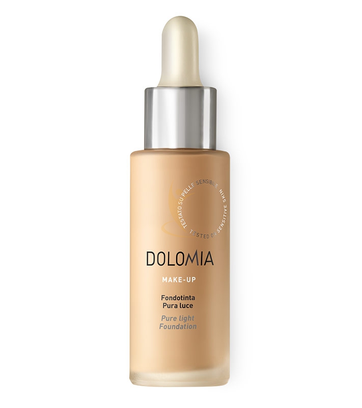 Dolomia Linea Trucco Viso Fondotinta Pura Luce Uniformante Levigante Ambra