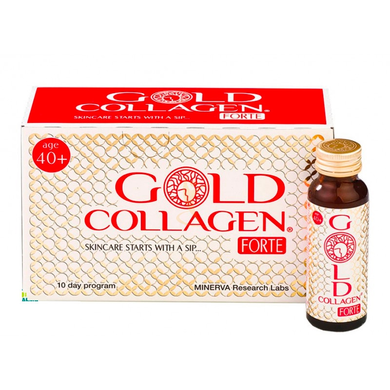 Minerva Research Labs Gold Collagen Forte Integratore 10 Flaconcini