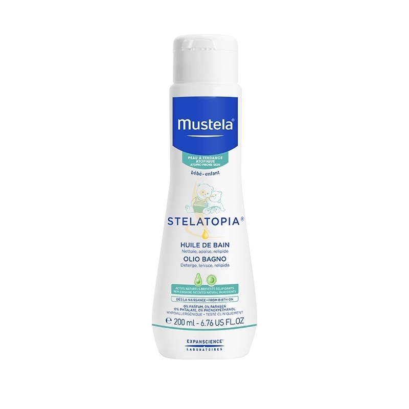 Mustela Linea Stelatopia Atopia Olio Bagno Detergente Delicato Viso Corpo 200 ml