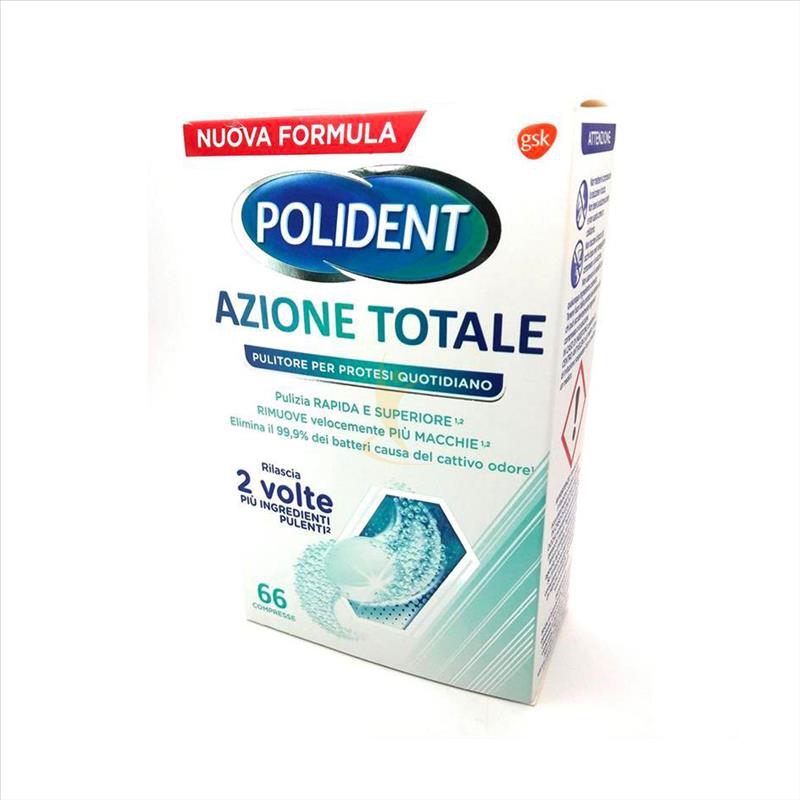 Polident Linea Protesi Dentali Azione Totale 66 Compresse Effervescenti