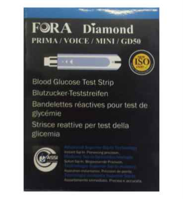 Meter Diagnostics Linea Controllo Glicemia Fora Diamond 25 Strisce Reattive